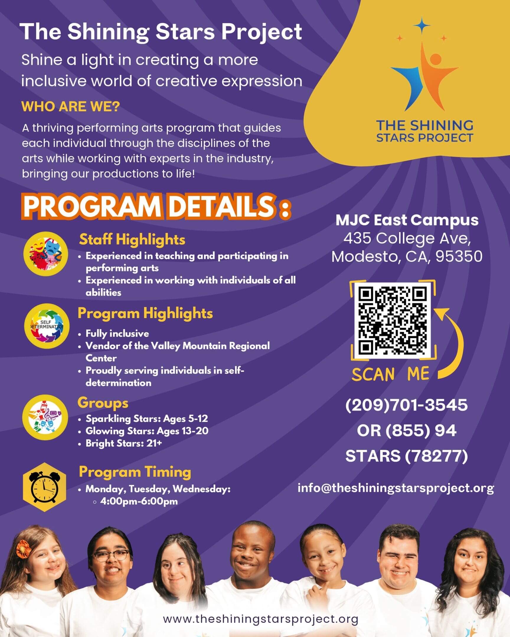 The Shining Stars Project program details flyer.